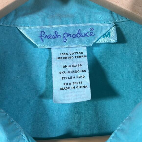 FRESH PRODUCE Women’s Lightweight Button Front Cotton Jacket Blue Size Medium - Picture 3 of 14
